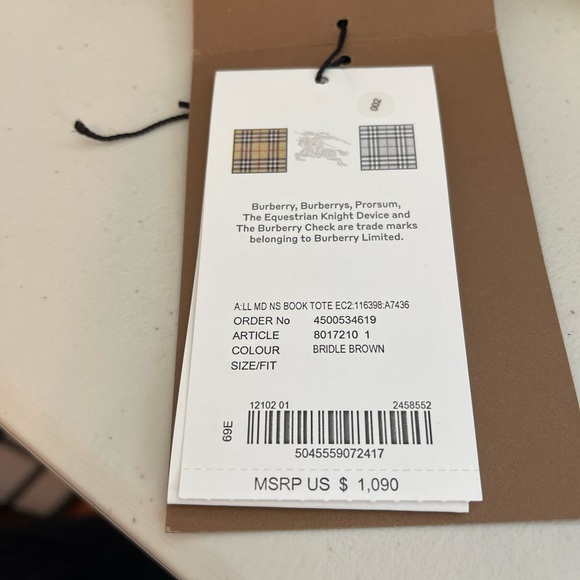 Burberry Large Monogram Stripe E-Canvas Tote Bag - Picture 10 of 12